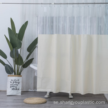 Ny populär design transparent tryckt peva dusch gardin